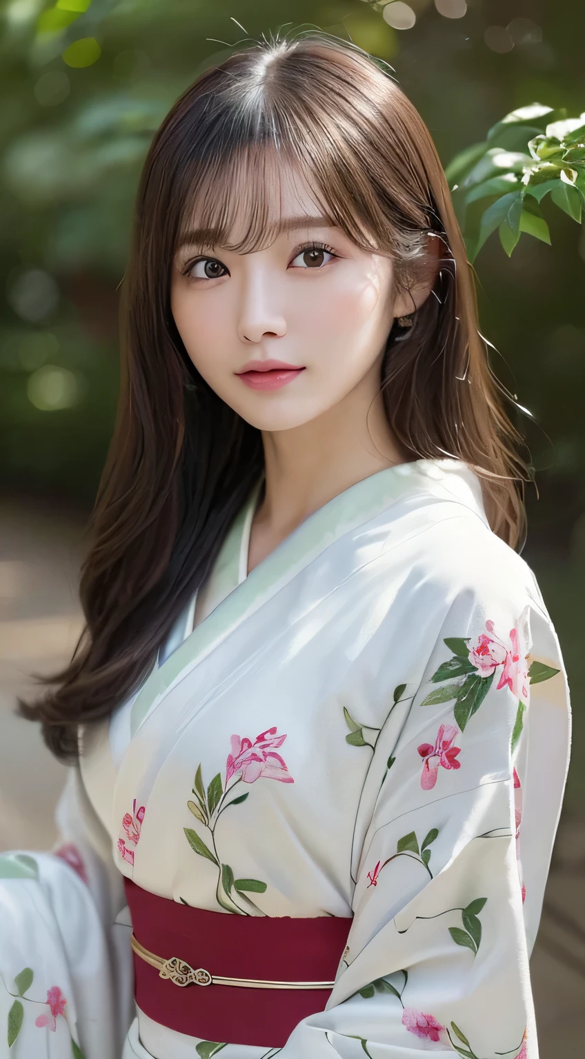 (Kimono）、(33yo)、(top-quality,​masterpiece:1.3,超A high resolution,),(ultra-detailliert,Caustics),(Photorealsitic:1.4,RAW shooting,)Ultra-realistic capture,A highly detailed,high-definition16Kfor human skin、 Skin texture is natural、、The skin looks healthy with an even tone、 Use natural light and color、(One Woman)、japanes,,kawaii,A dark-haired,Middle hair,(depth of fields、chromatic abberation、、Wide range of lighting、Natural Shading、)、