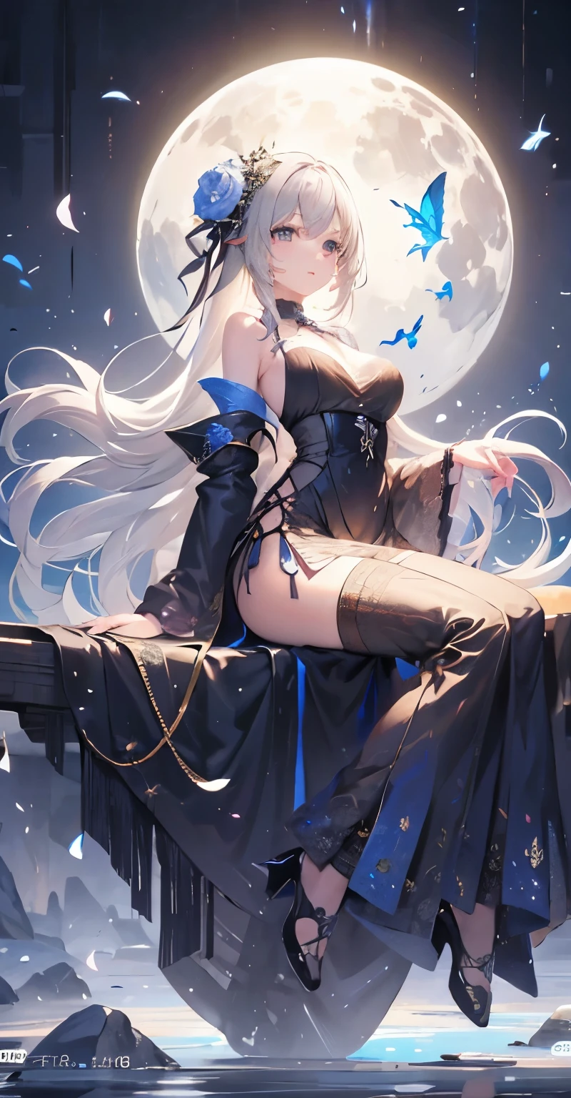 masterpiece, best quality, 8K picture quality, beautiful, attractive, gorgeous, Keqing，Fox Girl，Huge breasts，High heel