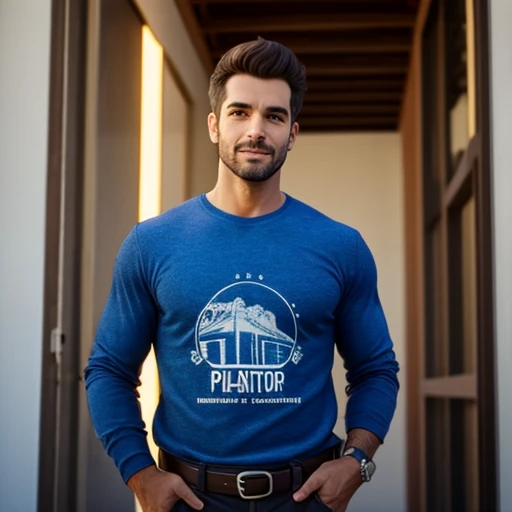 SeaArt Robot, Txt2Img, 11:21:31, master part, best quality),1 atleta de 19 anos, Cabelos pretos ondulados, sorridente, camiseta preta, de cueca preta boca larga, hand on waist, Fones de ouvido no ouvido, warm lighting, primeiro plano borrado, posando para uma auto foto.