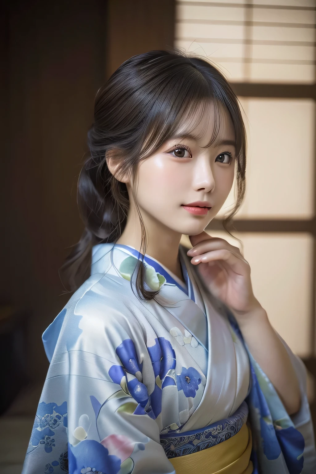 (Kimono）、（Two sisters aged 33 and 16）、inside in room、(top-quality,​masterpiece:1.3,超A high resolution,),(ultra-detailliert,Caustics),(Photorealsitic:1.4,RAW shooting,)Ultra-realistic capture,A highly detailed,high-definition16Kfor human skin、 Skin texture is natural、、The skin looks healthy with an even tone、 Use natural light and color、(Two Women)、japanes,,kawaii,A dark-haired,Middle hair,(depth of fields、chromatic abberation、、Wide range of lighting、Natural Shading、)、