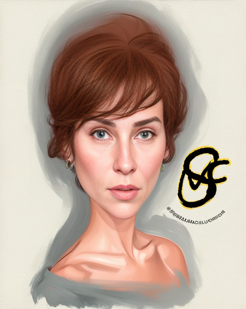Araafed desenho de uma mulher com cabelo castanho curto, caricatural, caricatura style, retrato dos desenhos animados, caricatura!!!, caricatura, caricatura illustration, charicatura, retrato digital, Alarcon Cartunista, retrato feminino realista, digital illustration portrait, Retrato NFT, retrato de arte digital, retrato feminino do rosto, pintado digitalmente, Colorido digitalmente, arte digital do retrato