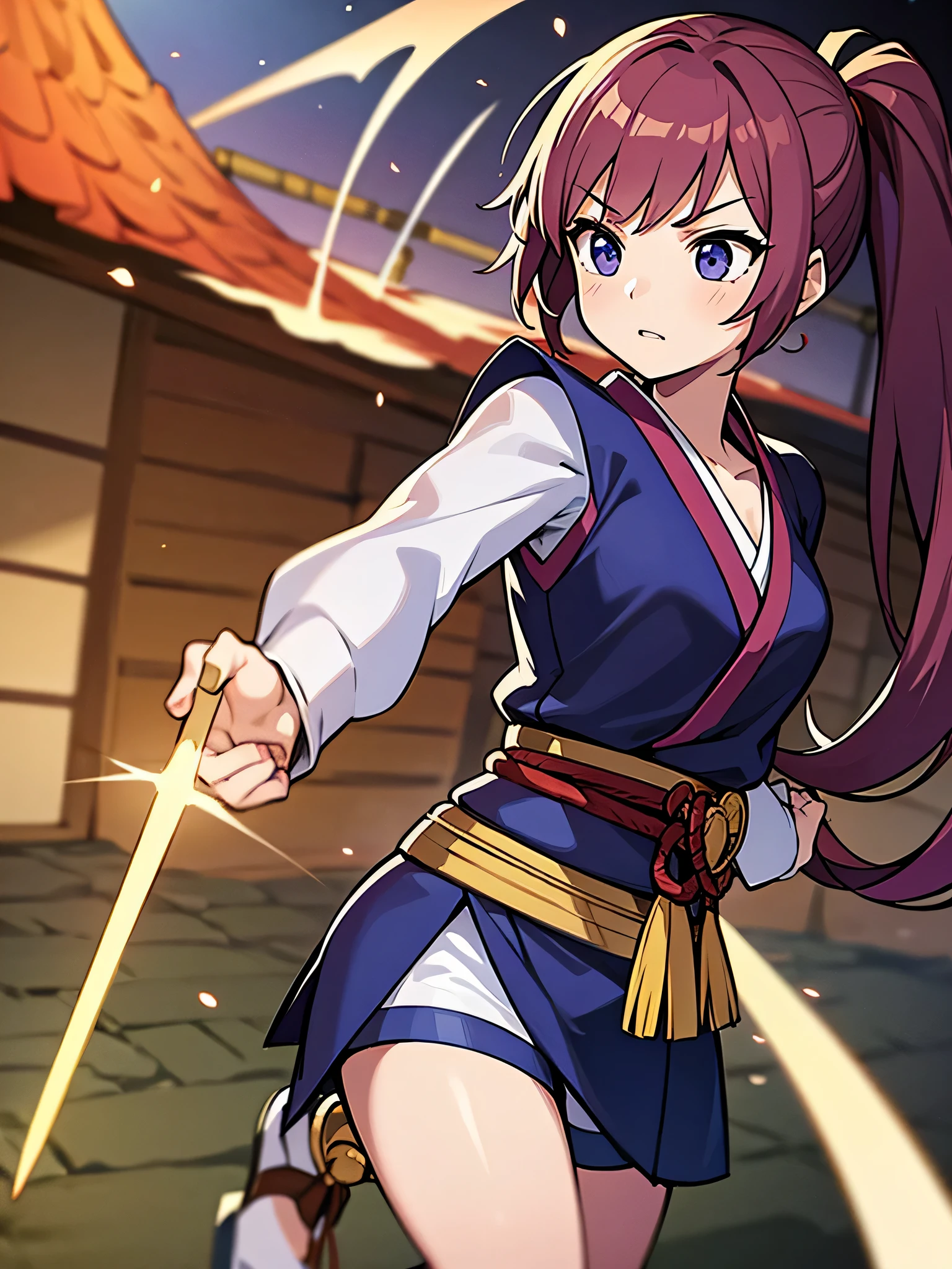 fighting girl with sword in hand, pode lutar, japanese manga cover