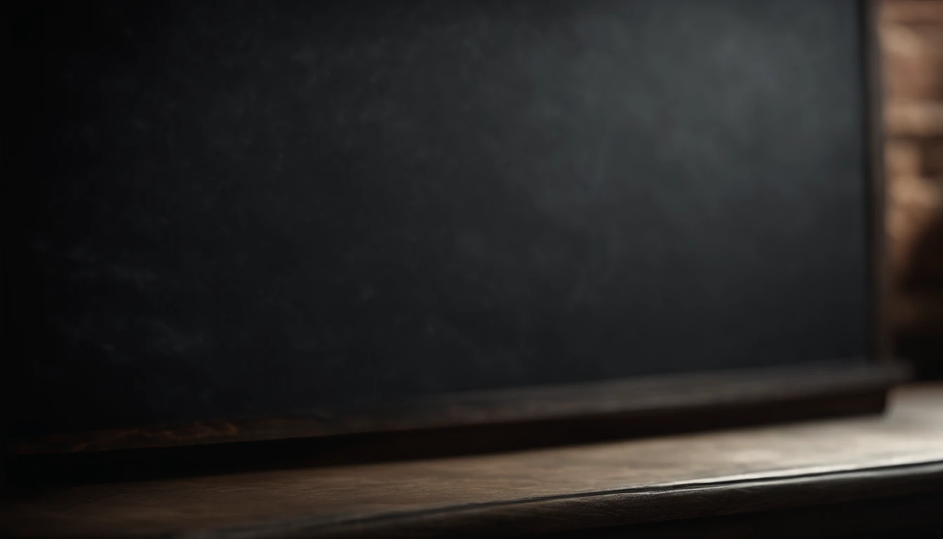 a close-up shot of an empty blackboard, highlighting the smoothness and richness of the black surface with soft lighting that enhances its texture