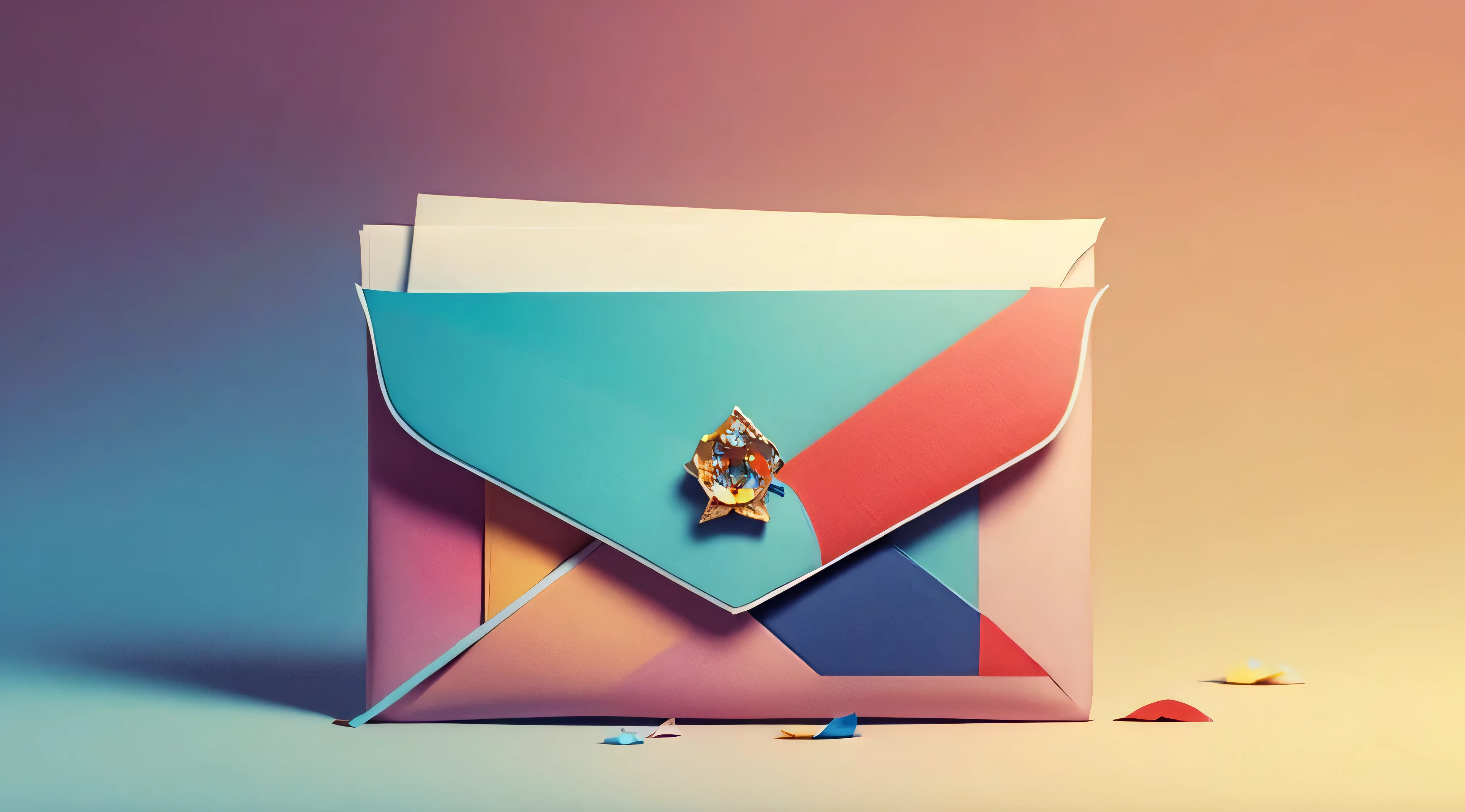 colorful envelop, realistic, high quality, sharp focus, high details,