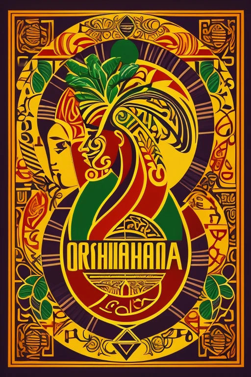 O logotipo , orisha, africano, realista 8kb de escrito .C & V. Cape Verde culture.Adicione mais elementos culturais