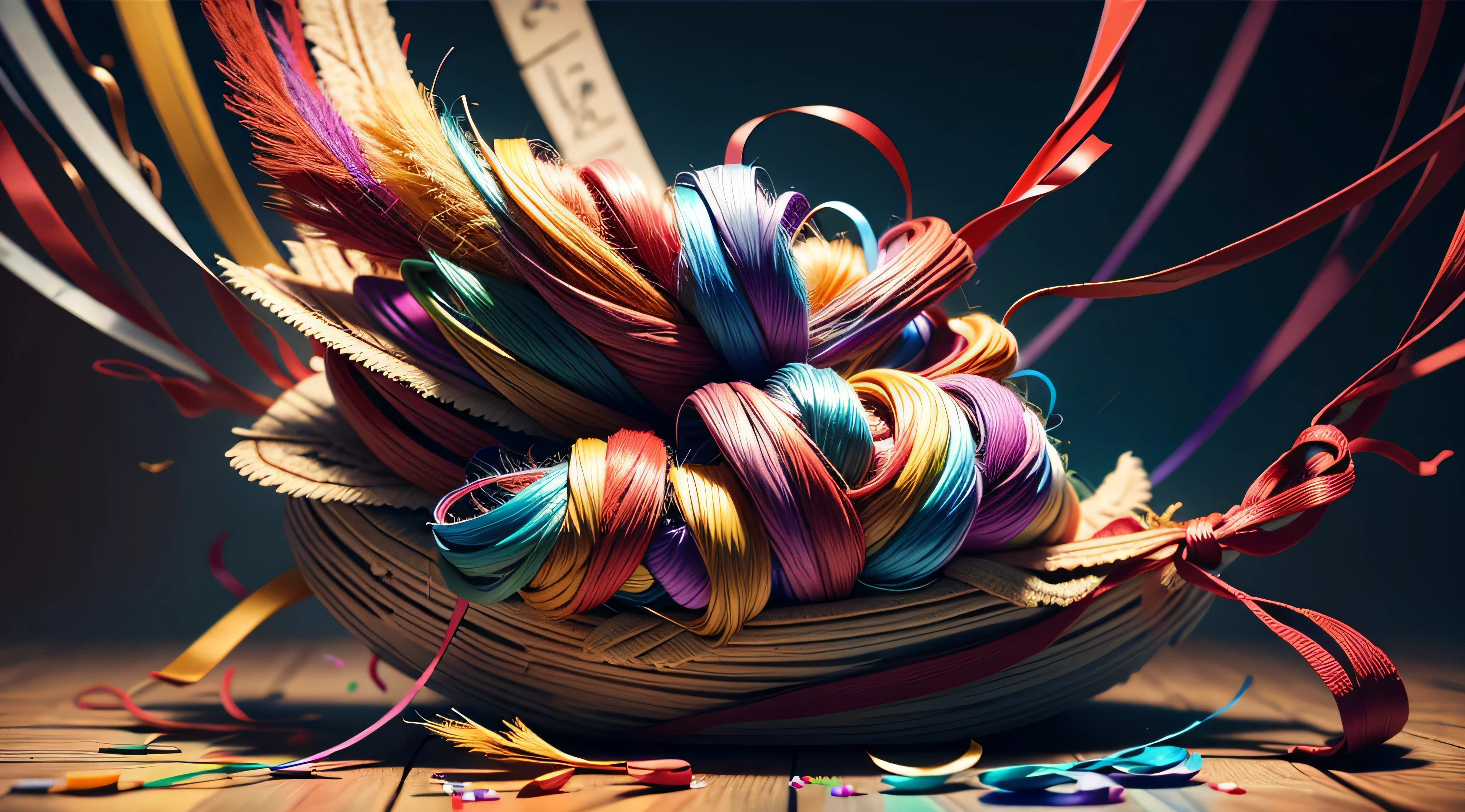 untying the knots, colorful knots, rainbow, realistic, high quality, sharp focus, high details,