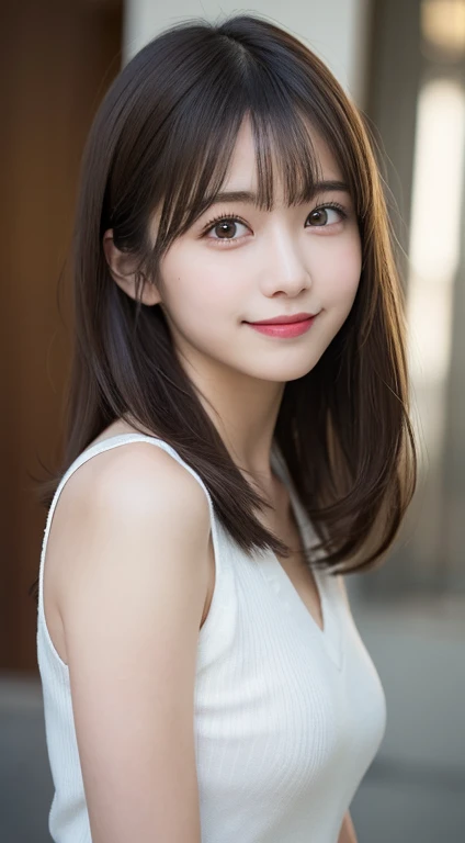masutepiece, Best Quality, Illustration, Ultra-detailed, finely detail, hight resolution, 8K Wallpaper, Perfect dynamic composition, Beautiful detailed eyes, doress,Medium Hair, mid-chest, Natural Color Lip, Random and sexy poses,shy smile 17 years old,Nogizaka46 Idol,hposing Gravure Idol