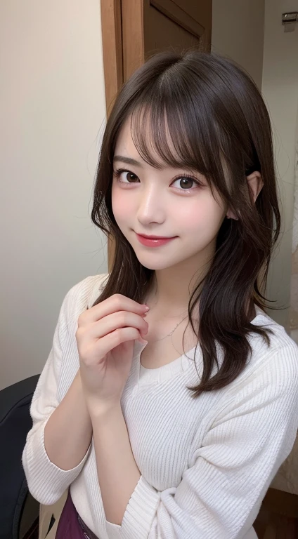 masutepiece, Best Quality, Illustration, Ultra-detailed, finely detail, hight resolution, 8K Wallpaper, Perfect dynamic composition, Beautiful detailed eyes, doress,Medium Hair, mid-chest, Natural Color Lip, Random and sexy poses,shy smile 17 years old,Nogizaka46 Idol,hposing Gravure Idol