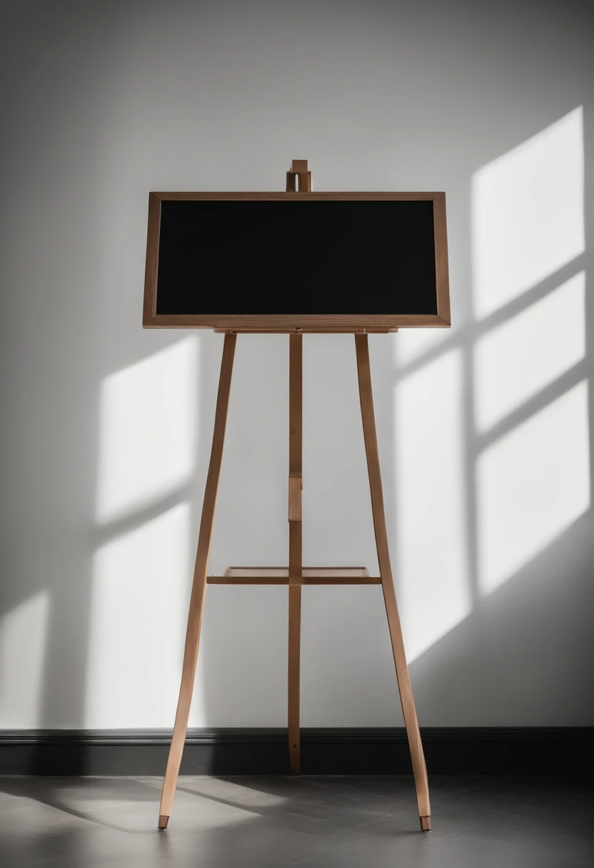 a minimalistic shot of an empty blackboard against a clean white or monochromatic background, showcasing the simplicity and elegance of the design