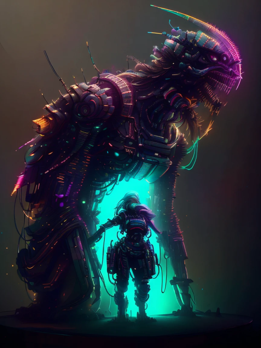 [award winning photo portrait of a cute smile girl standing outside a cyberpunk neon city street:award winning photo of a cyborg, bundle of glowing fiber optic cables:0.2], epic realistic, art, (hdr:1.2), (muted colors:1.2), pastel, hyperdetailed, (artstation:1.5), warm lights, dramatic light, (intricate details:1.2), vignette, complex background