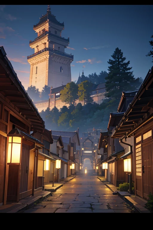 Night view of a large mansion,There is a lane leading to it, Madhouse Studio anime style, palace background, style of madhouse anime, Anime background art, screenshot from the anime film, anime scene, Screenshot of the 2012 animation, Anime landscapes, anime movie screenshot, Opening scene, animation still frame, castle scene manga, kyoto animation co., ltd.., Ltd.