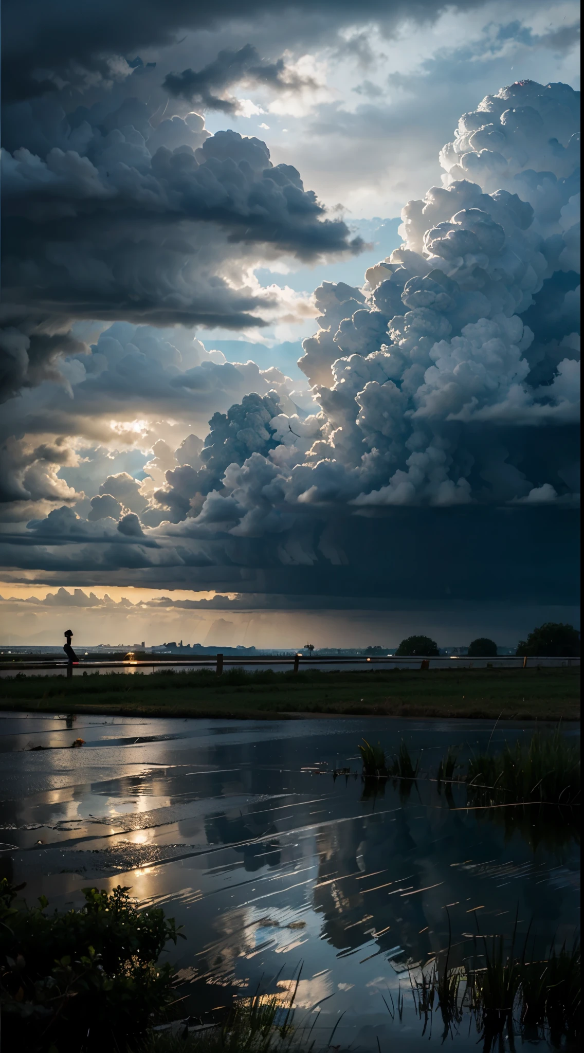 rain, pale blue, rain drops, dark clouds,