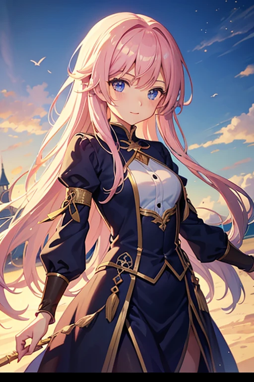 一个穿红裙子的女人在城堡前行走的anime scene, screenshot from the anime film, ( castle in background ), anime movie screenshot, anime scene, beautiful anime scenes, Makeup Gremory, Today’s recommended anime is still, Ancient magicians, Screenshot of the 2012 animation, Still from anime, Heavy vignette!