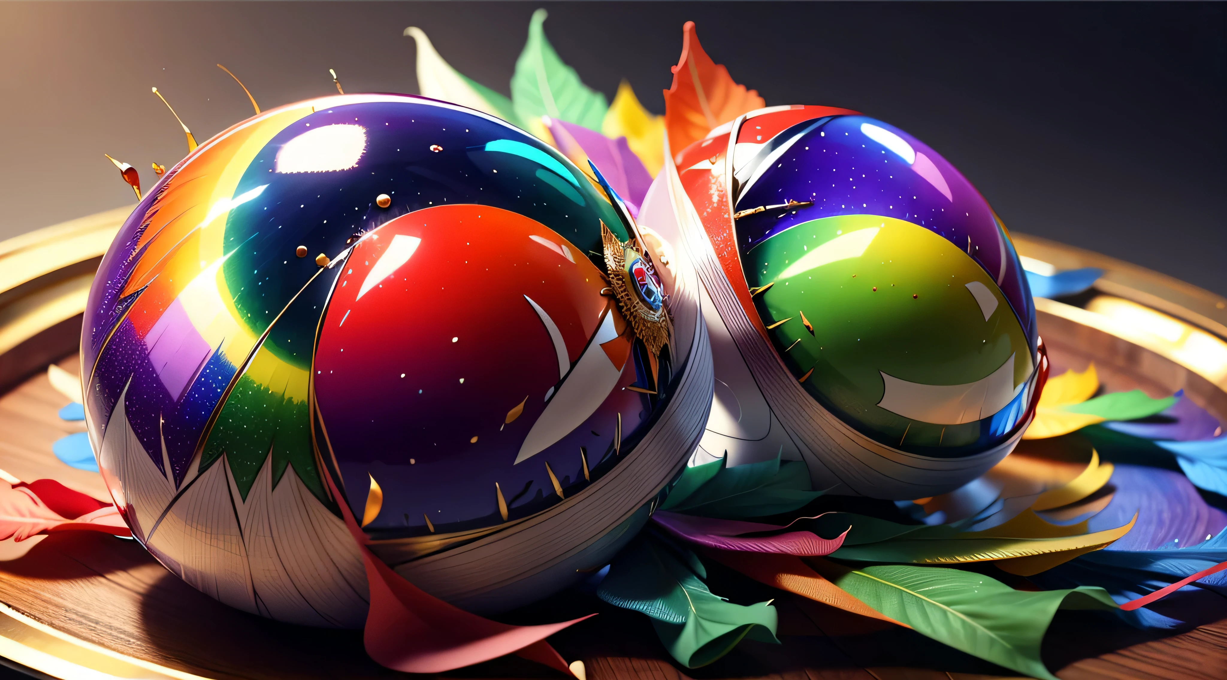 best quality, coloful ball, rainbow, realistic, high quality, sharp focus, high details,