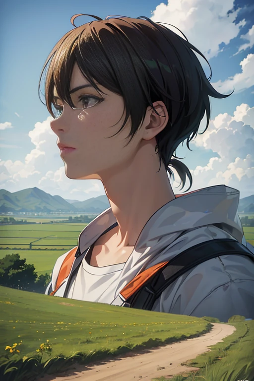 (best quality,4k,8k,highres,masterpiece:1.2),ultra-detailed,hdr,sharp focus,physically-based rendering,(realistic,photorealistic,photo-realistic:1.37),studio lighting,vivid colors,bokeh,portraits,landscape,anime,concept artists,headlight glare,curved road between two tall walls,Initial D anime screenshot,Initial D anime,Initial D anime 1080p,orange Lancer Evolution,Attack on Titan scenery,anime scenery,countryside scenery in anime,heading towards a peaceful spring,anime screenshot from 2012
