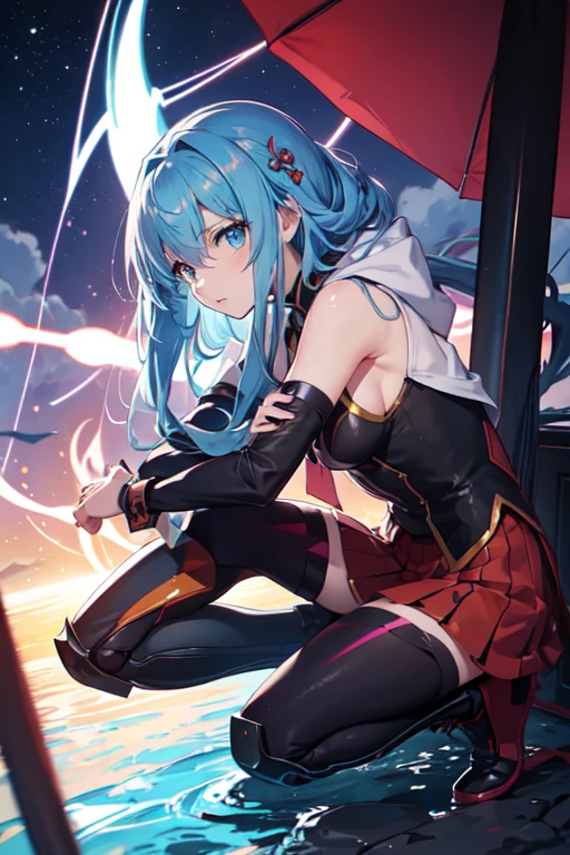 一个女人坐在房间长凳上的anime scene, squatting anime girl, Today’s recommended anime is still, TV animation stills, animation stills, High School DXD, no game no life, anime scene, in style of kyoto animation, in the anime film, robot gear, Madhouse Studio anime style, kyoto animation still