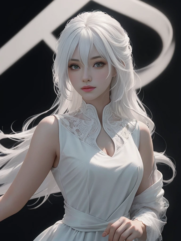 Close-up of woman with white hair and white mask、beautiful character painting、guweiz、guweizスタイルのアートワーク、white haired god、Jan J、epic exquisite character art、Stunning character art、Fanchy、Uzunsifan、ピクシブアートステーションのguweiz,Faces of reality,Real people,Photo Quality,Images of real people captured by a camera,Shoot from the waist up,Live-action feeling,Fairly light clothing,see-through underware,dress made of thin transparent material,