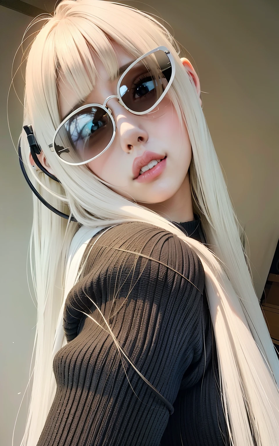 Mujer rubia con auriculares y gafas de sol posando para una foto, Ava Max, Hermosa Delphine, Cabello largo y blanco y flequillo, vibraciones de anime, Kerli Koiv como Chica de anime, con el pelo largo y blanco, Chica perfecta de pelo blanco, flequillo blanco, con pelo largo blanco, cabello whitebangs cabello, Peinado blanco de corte hime, Chica con el pelo blanco, Su cabello es blanco, Cl