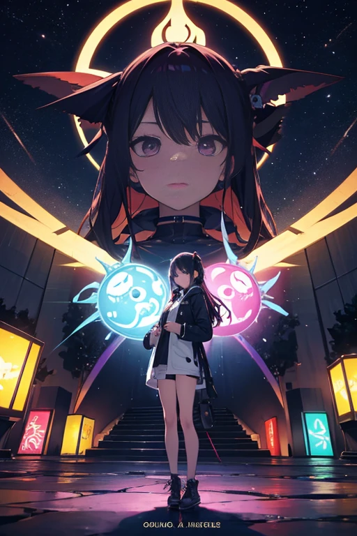 There are many people standing in front of the huge purple sculpture, glowing eyes everywhere, Countless pairs of eyes emit faint light, Kuro anime screenshots, crawling!!, screenshot from the anime film, Screenshot of the 2012 animation, Evil spirits roam with lanterns, Reincarnated Starla Slime Dartacon, Today’s recommended anime is still, TV animation stills