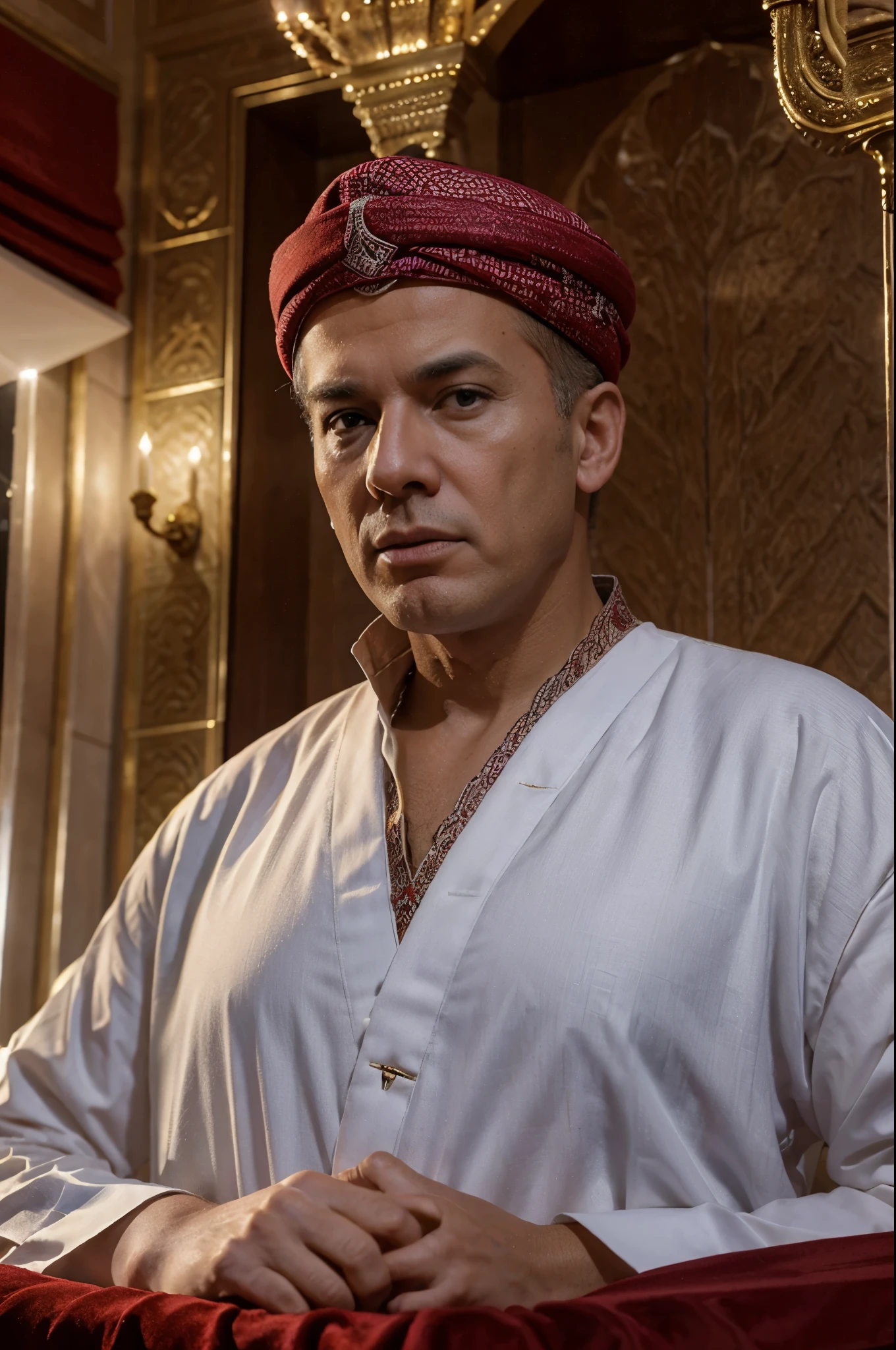 Donald Trump habillé en imam, style marocain, highly detailed, very high quality