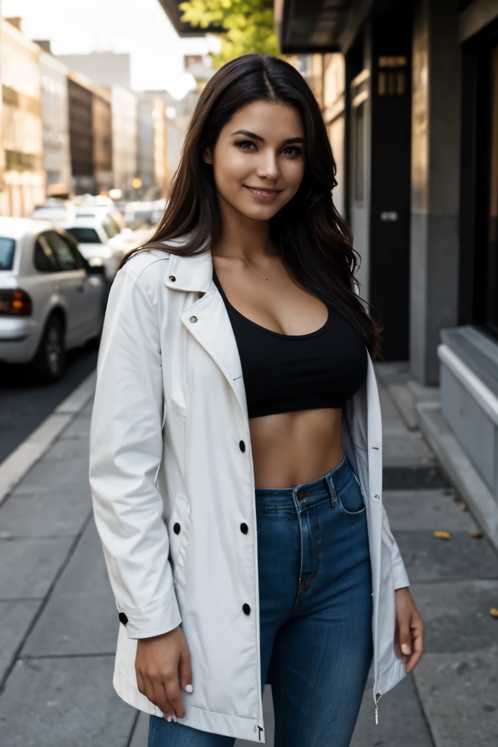 Woman undressing in public