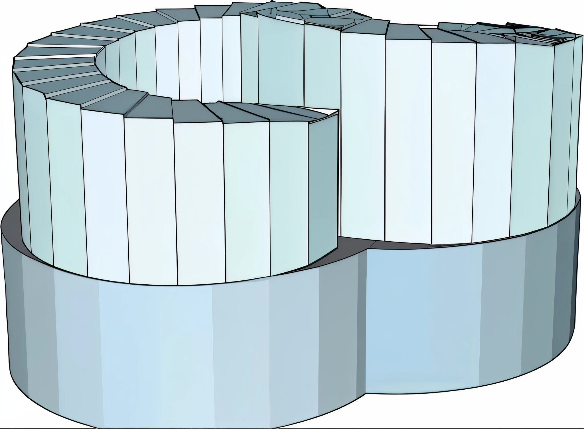 Ring building,double deck,Material de vidro,Nordic style,Texture enhancement