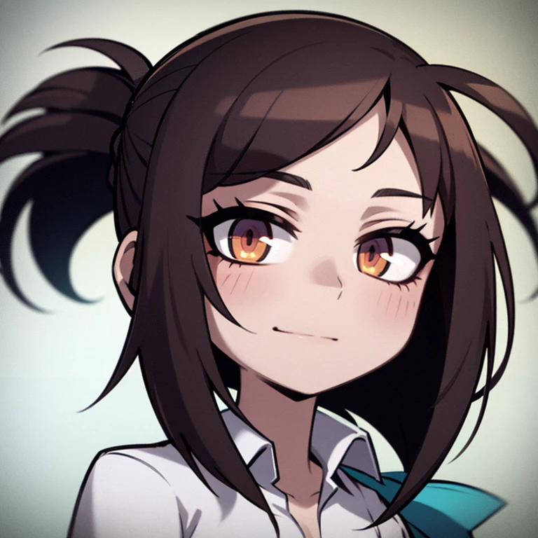 Imagen anime de una chica de cabello verde y corto con un traje de colegiala