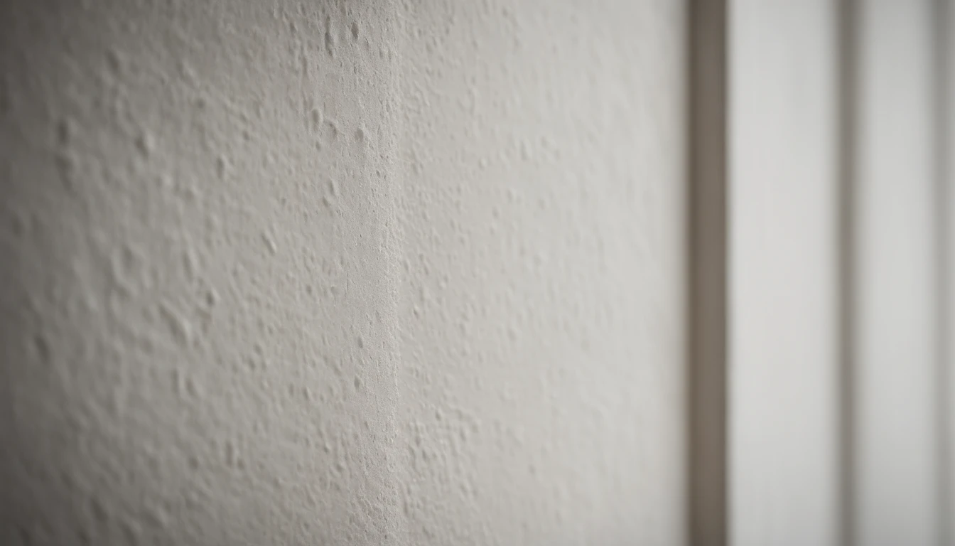 a detailed macro shot of the texture of an empty white wall, focusing on the fine grain and subtle imperfections that give it character and depth