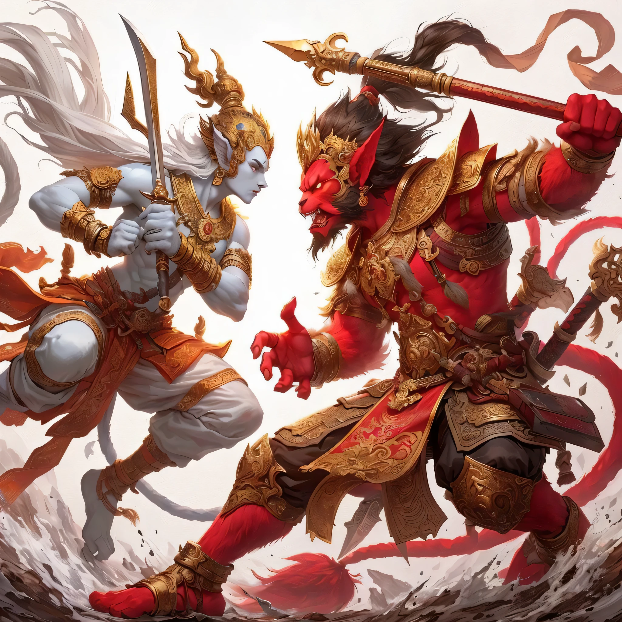 The background has light details of the battle., fantasy,