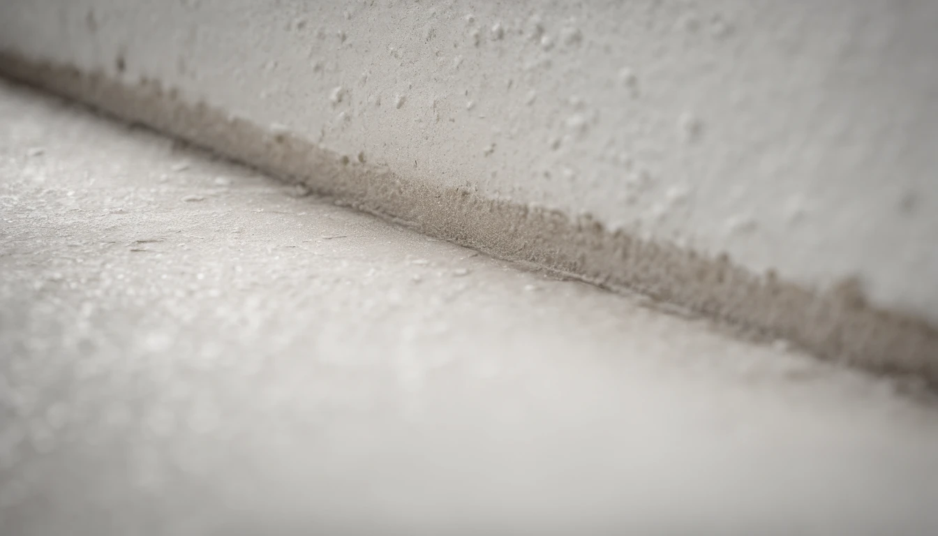 a detailed macro shot of the texture of an empty white wall, focusing on the fine grain and subtle imperfections that give it character and depth