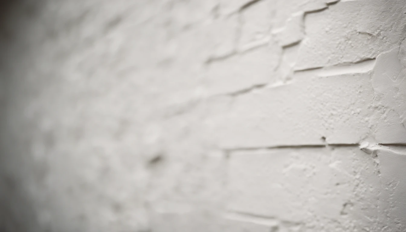 a detailed macro shot of the texture of an empty white wall, focusing on the fine grain and subtle imperfections that give it character and depth