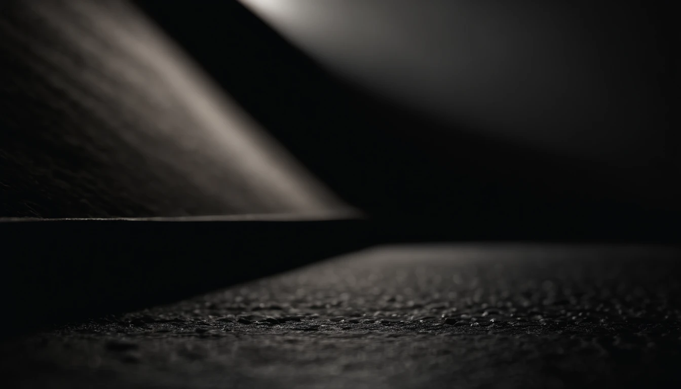 a detailed macro shot of the texture of an empty black wall, focusing on the fine grain and subtle imperfections that give it character and depth