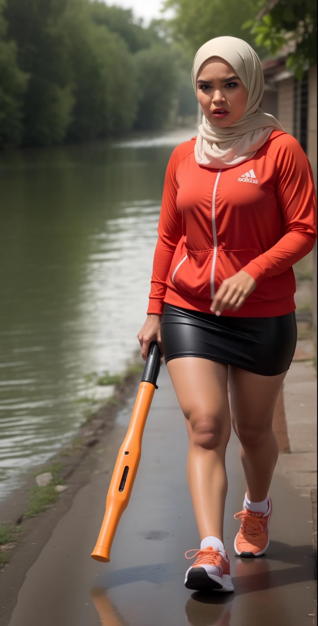 ((HIJAB MALAY GIRL)), ((BBW)), SHORTS, HUGE WIDE BUTT, WIDE BUTT, 63 YEAR OLD METURE women's, METURE women's, (ORANGE LIPS), (ADIDAS SNEAKERS), (TIGH SKIRT), walking in style on a Village river, (ANGRY FACE EXPRESSION), TRANSPARENT, STAYING, THICK FOG. FOGGING, (ANGRY FACE EXPRESSION), MINI SKIRT, GANGSTER, (BLEEDING), (RIFLE M16),