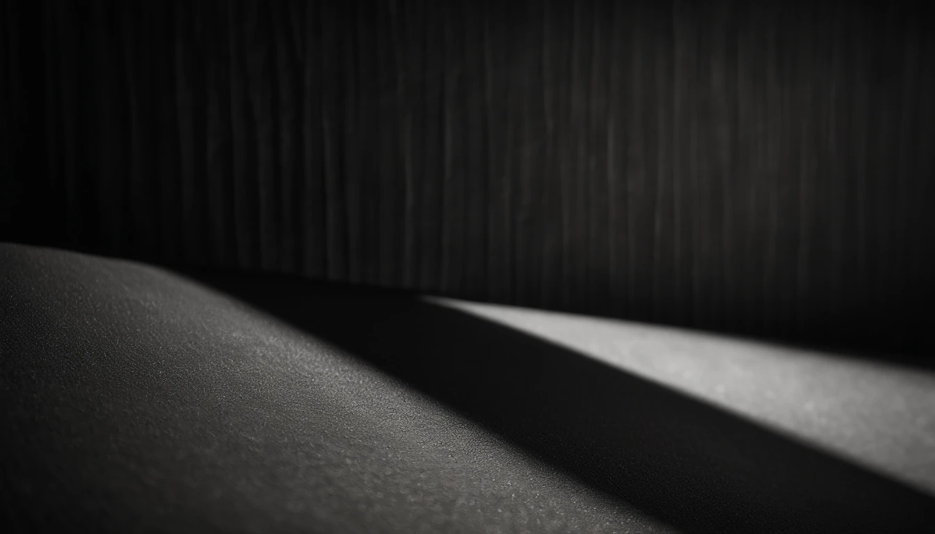 a detailed macro shot of the texture of an empty black wall, focusing on the fine grain and subtle imperfections that give it character and depth