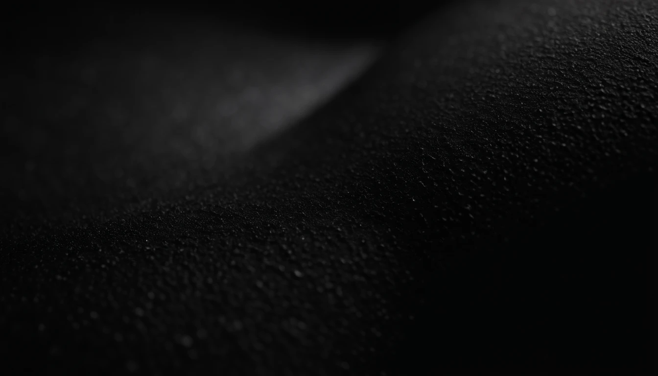 a detailed macro shot of the texture of an empty black wall, focusing on the fine grain and subtle imperfections that give it character and depth