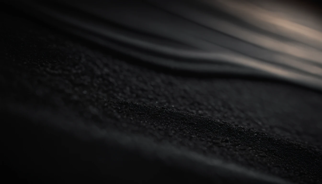 a detailed macro shot of the texture of an empty black wall, focusing on the fine grain and subtle imperfections that give it character and depth