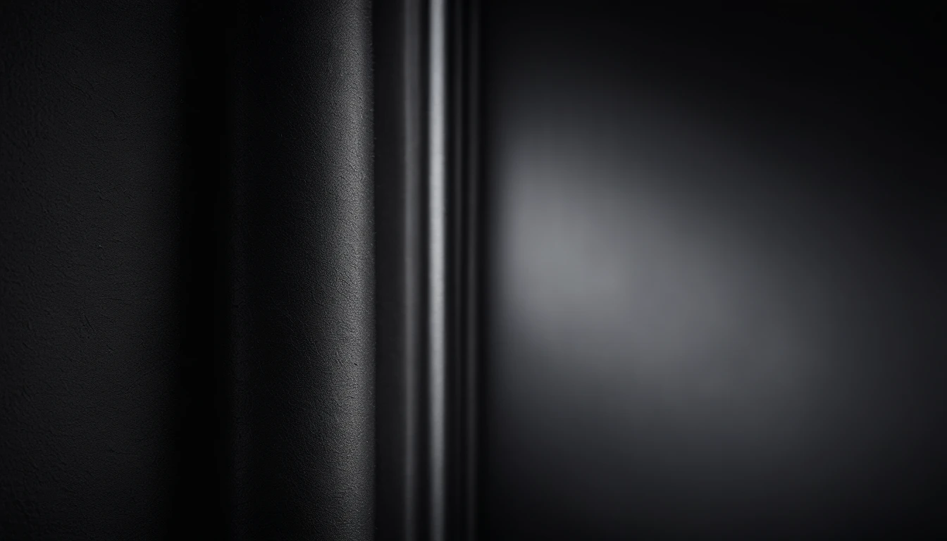 a detailed macro shot of the texture of an empty black wall, focusing on the fine grain and subtle imperfections that give it character and depth