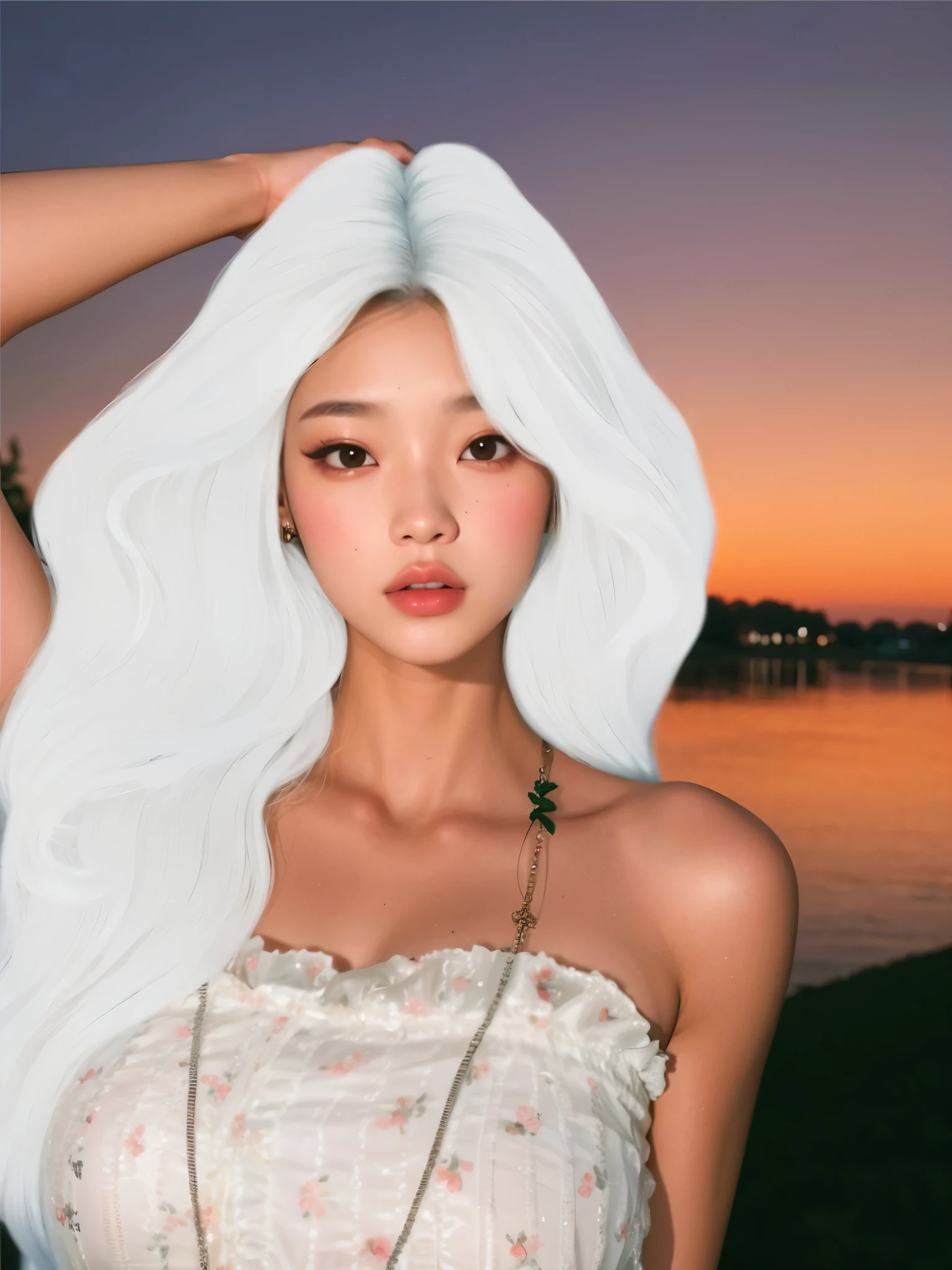 um close up de uma mulher com cabelos longos usando um vestido branco, Jennie Blackpink, linda sul Mulher coreana, maquiagem sul-coreana popular, Jinyoung Canela, maquiagem coreana popular, coreana, Bae Suzy, linda jovem Mulher coreana, bela jovem Mulher coreana, Retrato de Jossi do Blackpink, TaeJune Kim, asian features, Ulzzang, korean face features, Mulher coreana
