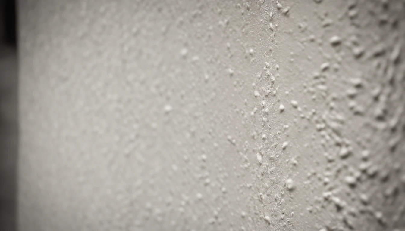 a detailed macro shot of the texture of an empty white wall, focusing on the fine grain and subtle imperfections that give it character and depth