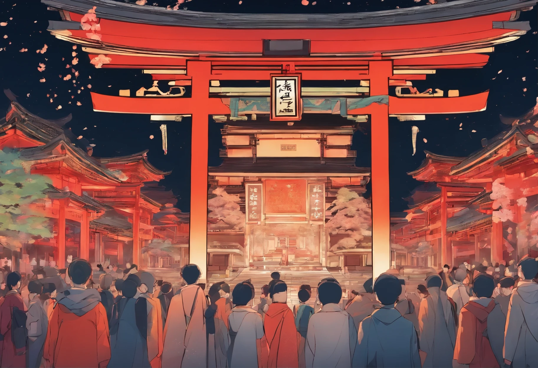 first shrine visit of New Year, (crowded shrine) , zori