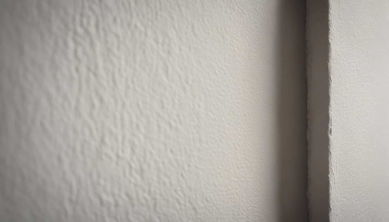 a detailed macro shot of the texture of an empty white wall, focusing on the fine grain and subtle imperfections that give it character and depth