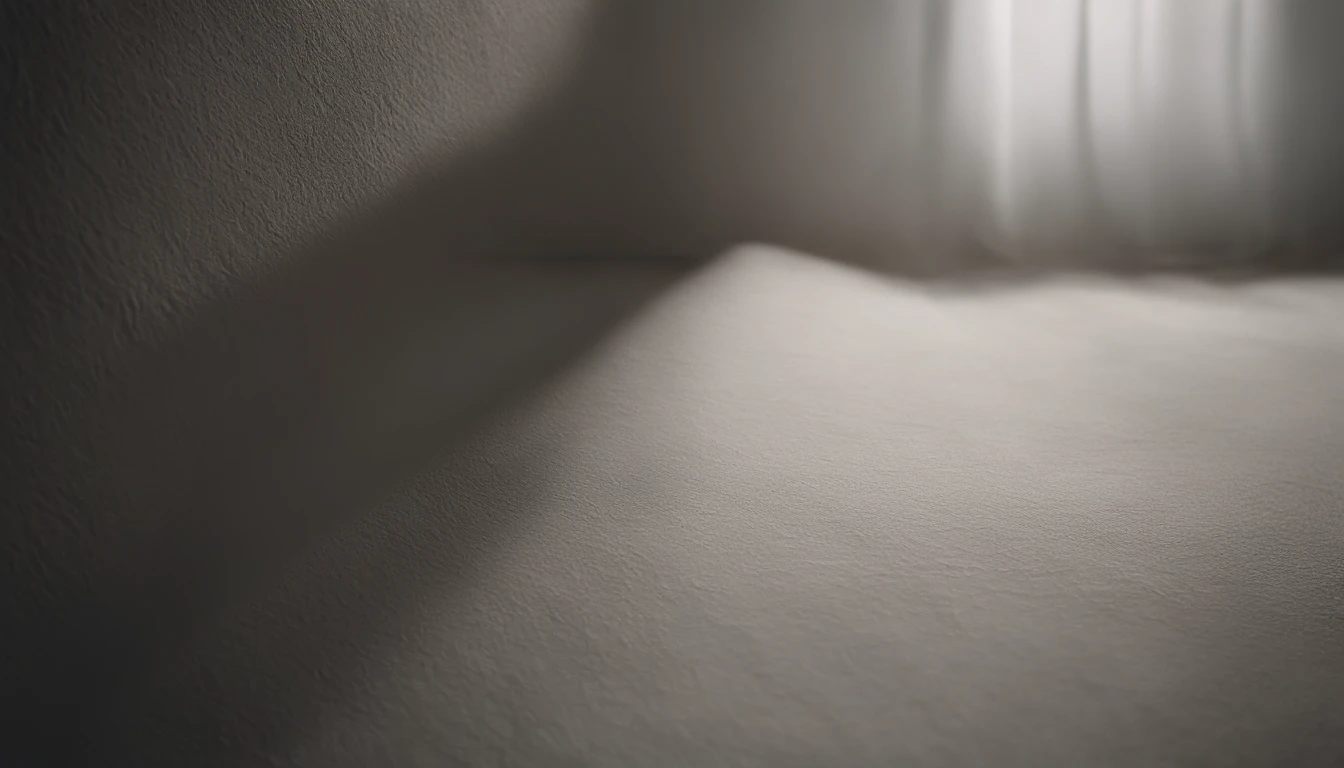 a detailed macro shot of the texture of an empty white wall, focusing on the fine grain and subtle imperfections that give it character and depth