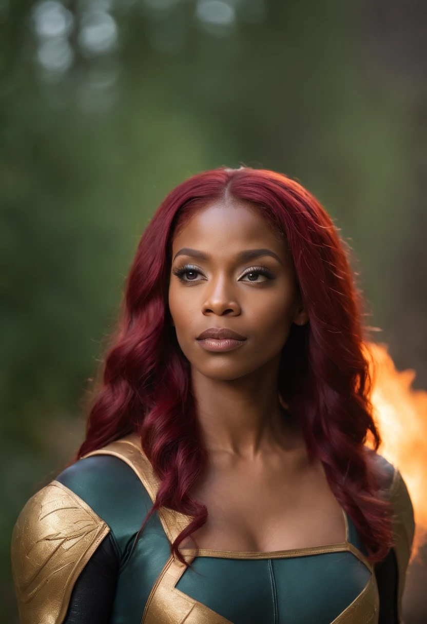 Ginger black woman as starfire the superhero