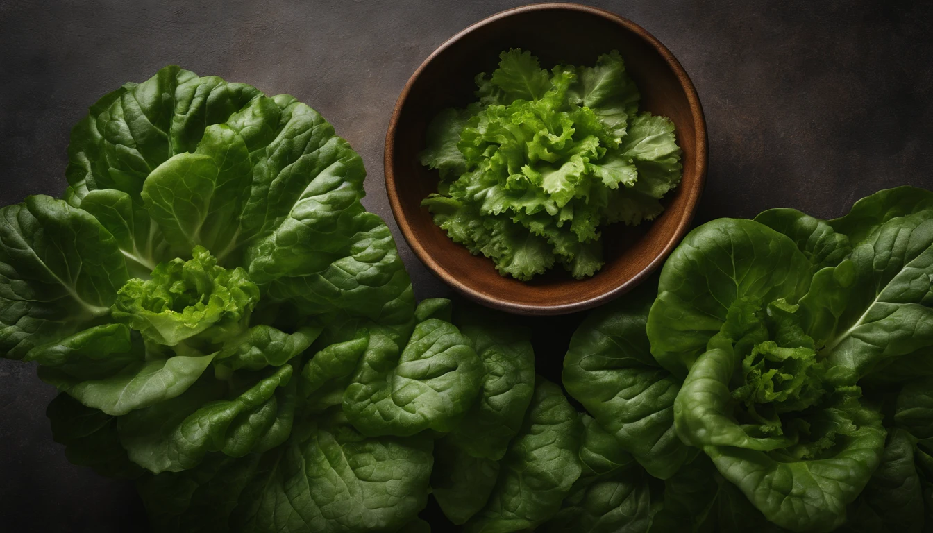 a top-down shot of a bowl filled with fresh, vibrant lettuce leaves, creating a visually pleasing and appetizing composition