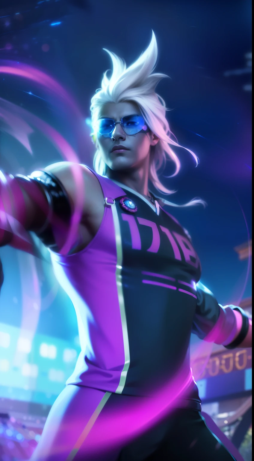 masculine male, masterpiece, ((perfect eyeest quality, (semirealism:1.9), beautiful lighting, (extremely detailed CG unity 4k fhd wallpaper), High Detail, Sharp focus, dramatic outdoors, 1 boy ,19 years old, white hair.