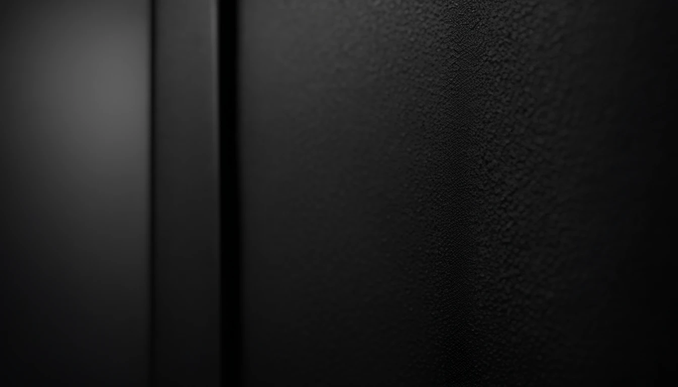 a detailed macro shot of the texture of an empty black wall, focusing on the fine grain and subtle imperfections that give it character and depth