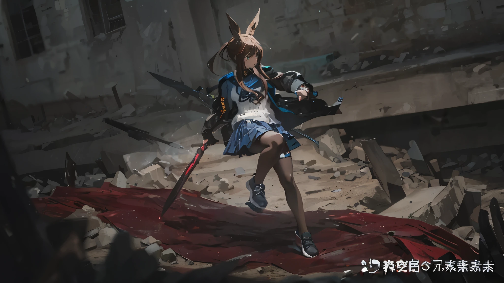 Fierce expression，quadratic element，anime，brown  hair，Cool