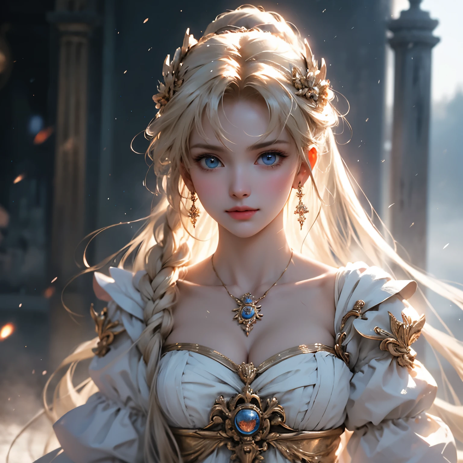 (master part:1.2), best quality, high resolution, Unity 8k papel de parede, (illustration:1.0), lindo detalhado, extremamente detalhado, perfect lighting, extremamente detalhado CG,brilhante eyes,Backlighting, rainha da neve sentada em seu troco, lindo vestido azul, segurando uma espada, perfect face without deformities