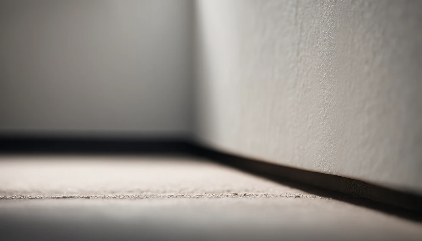 a detailed macro shot of the texture of an empty white wall, focusing on the fine grain and subtle imperfections that give it character and depth