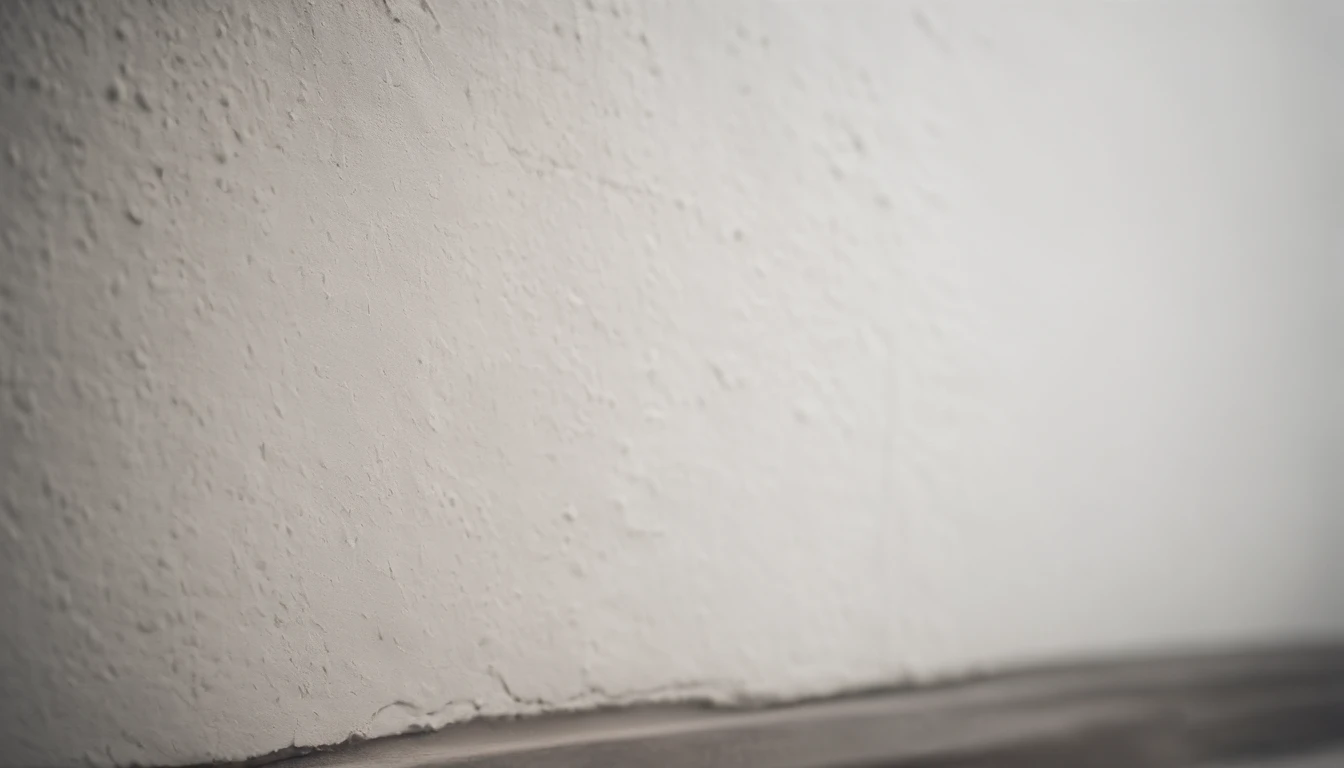 a detailed macro shot of the texture of an empty white wall, focusing on the fine grain and subtle imperfections that give it character and depth